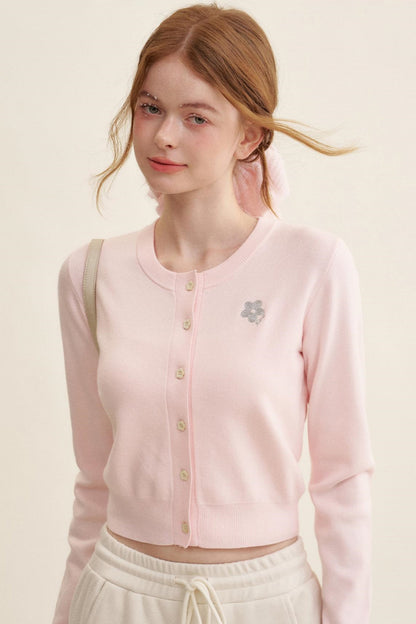 Embroidered Knit Cardigan