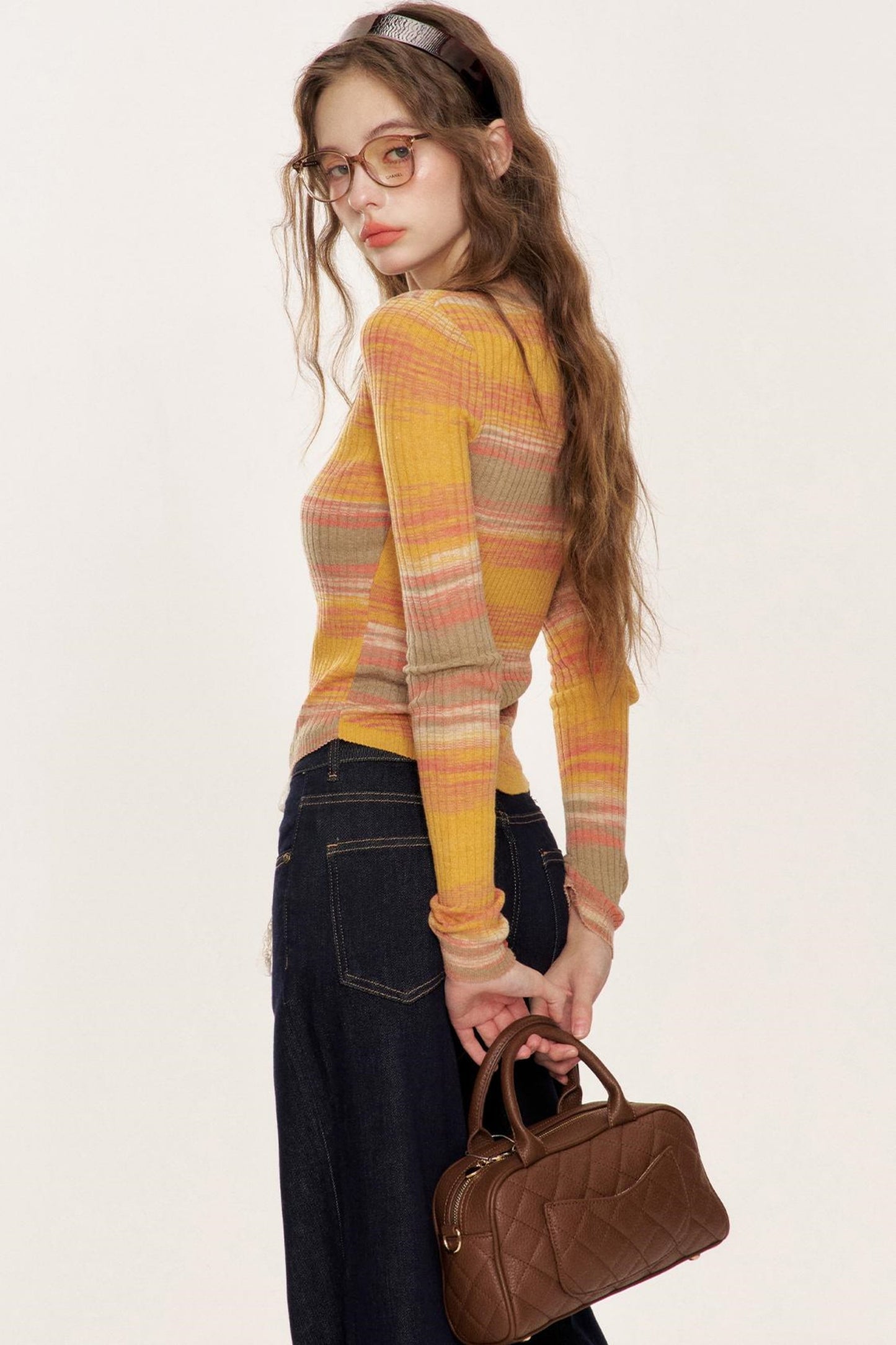 Sunset V-Neck Knit Sweater