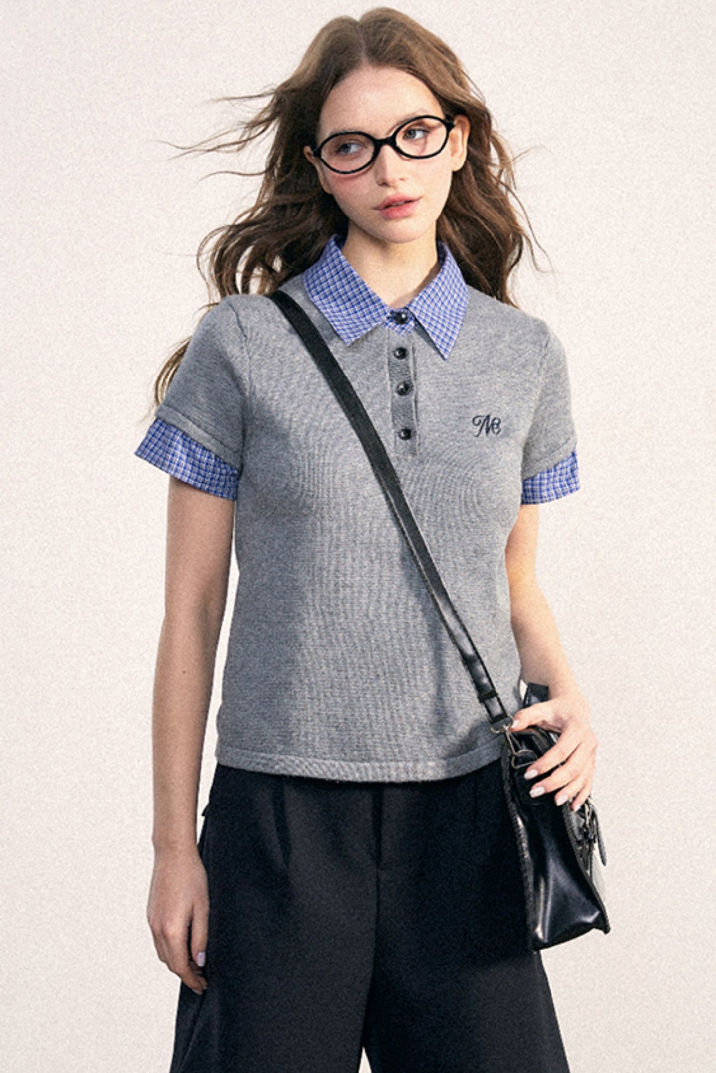 Collegiate Patchwork Knit Top