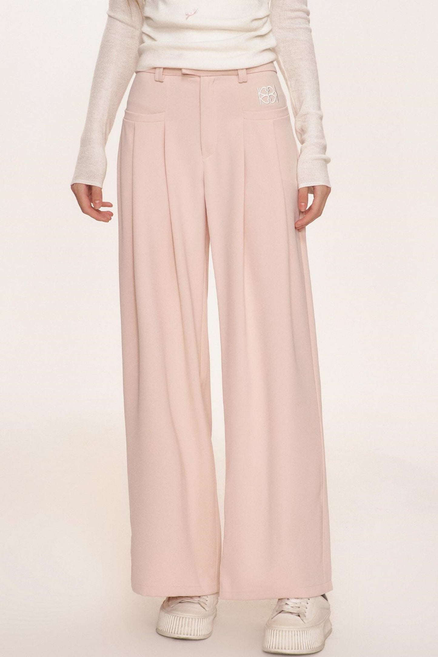 High-Waisted Wide-Leg Trousers
