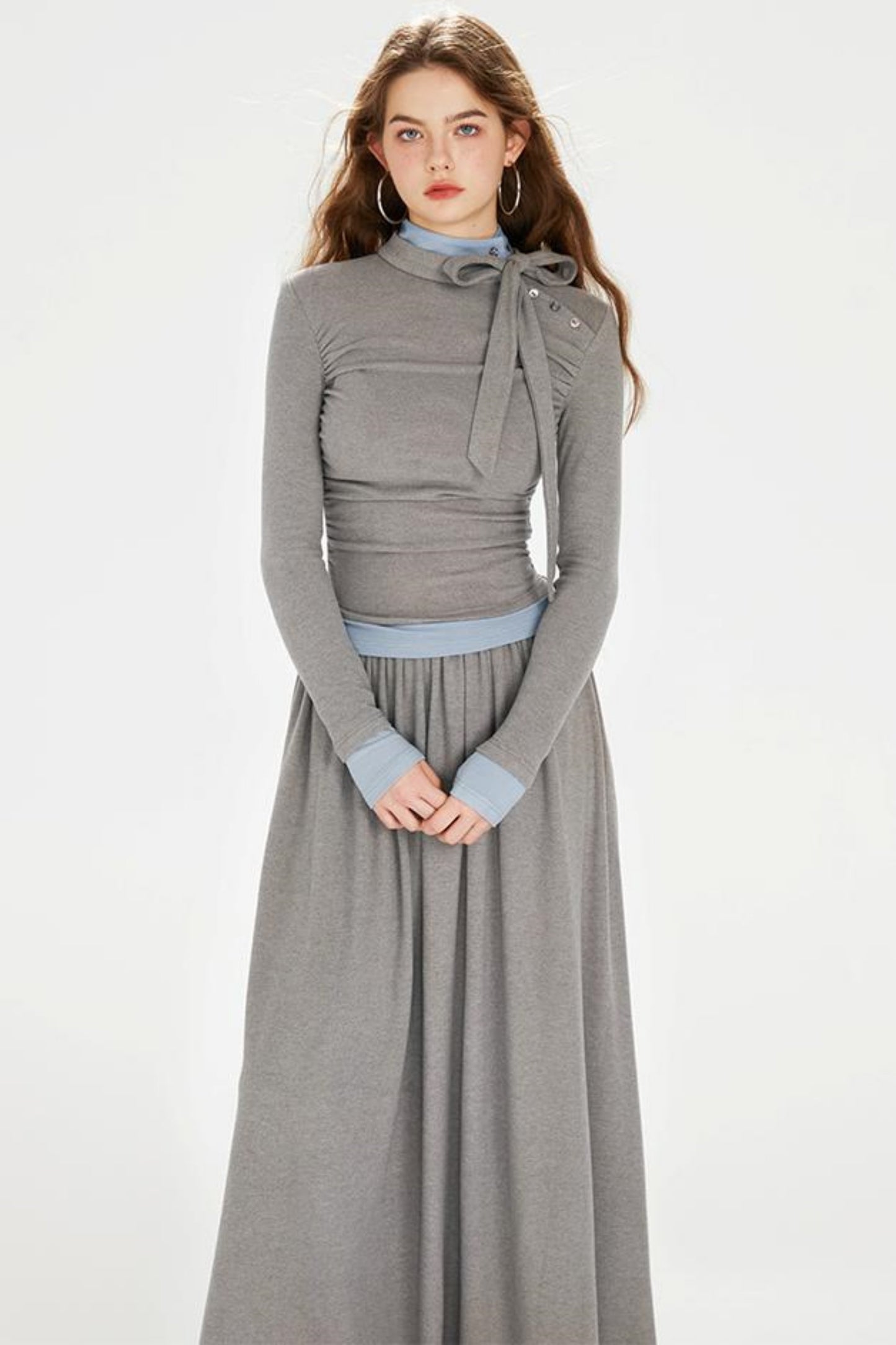 Color Clash Drawstring Dress