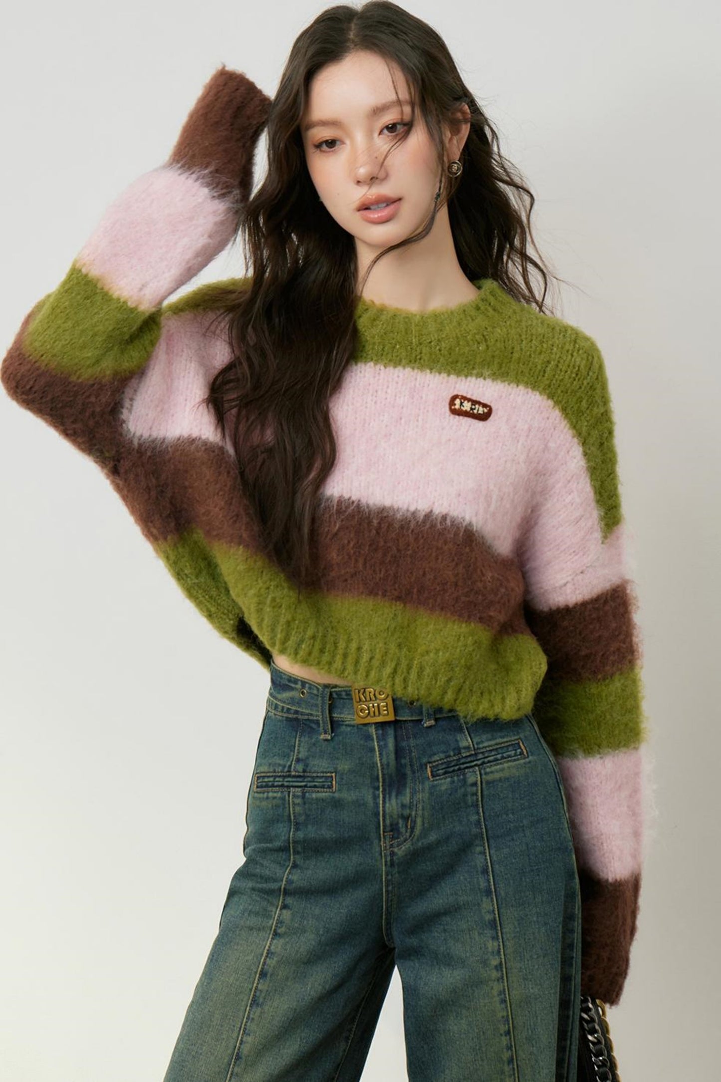 Cozy Color Block Knit Sweater
