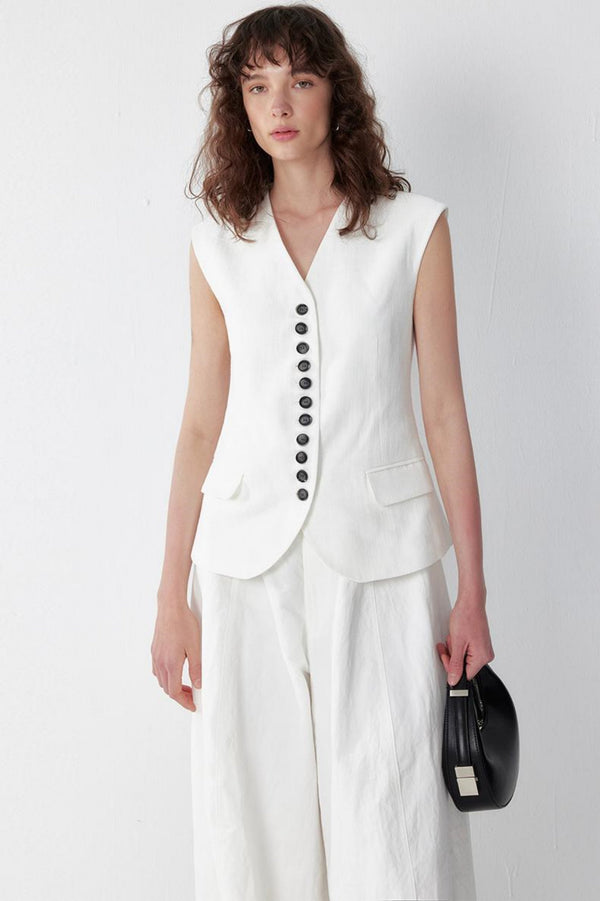 Nature Wrinkle Edge Vest Set-Up