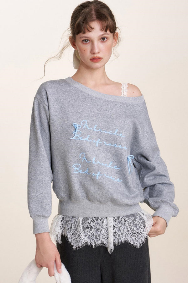 Embroidered Wool Sweatshirt