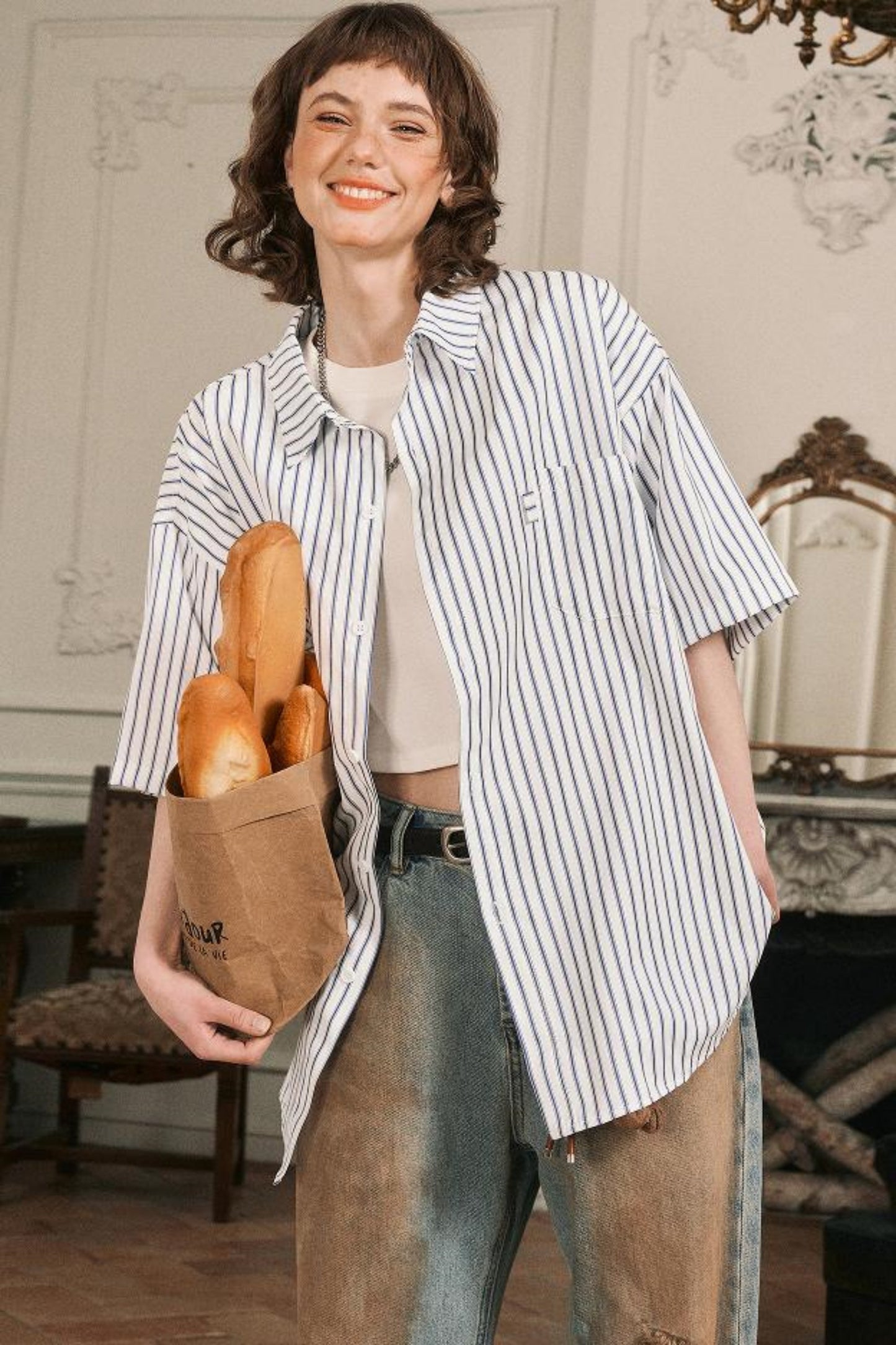 Vintage Stripe Short Sleeve Shirt