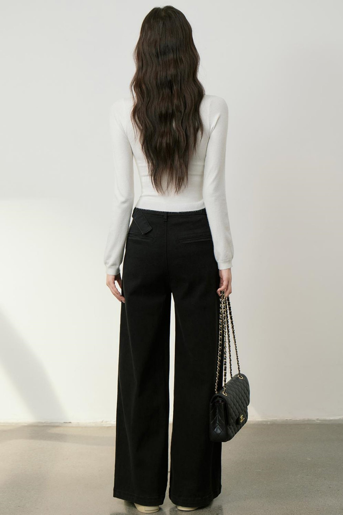 Gold Accent High Neck Knit Top