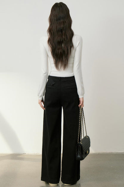 Gold Accent High Neck Knit Top