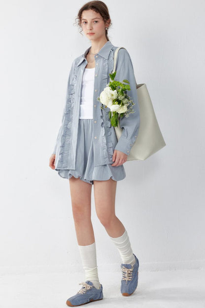 Tencel Shirt And Lycra Pod ShortSkirt Set-Up