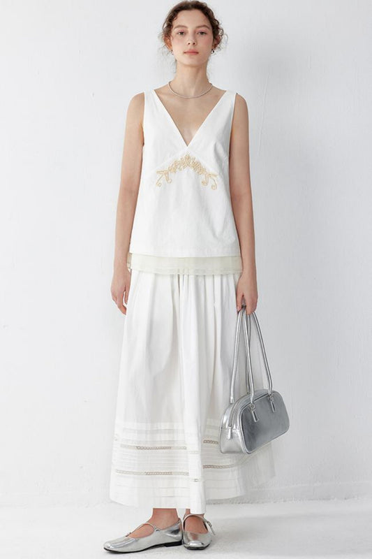 Luxe V-Neck Bustier & Linen Set-Up