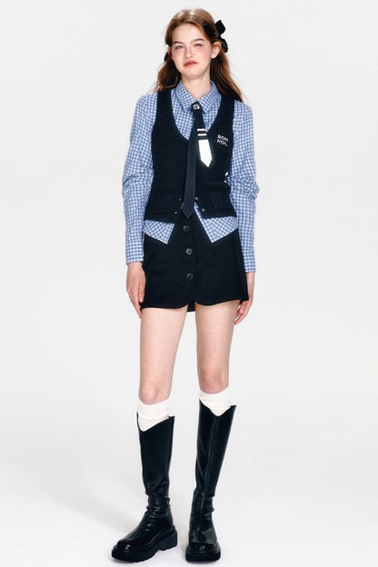 Vintage Plaid Skirt Set-Up