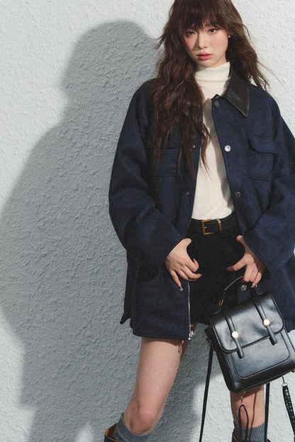 Navy Plaid Reversible Jacket