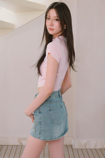 Sweet Spicy High Neck Knit Tee