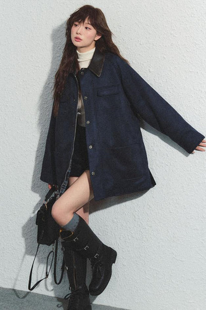 Navy Plaid Reversible Jacket