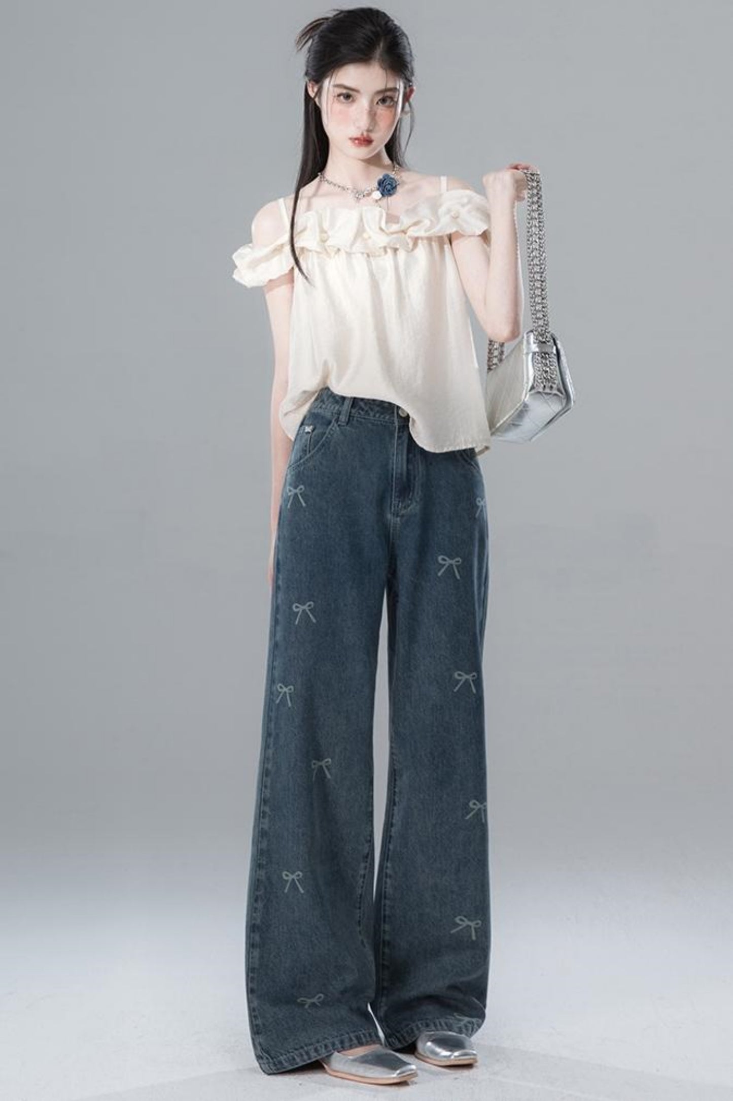 Vintage Bowtie Jeans Pants