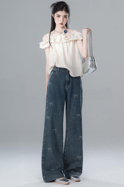 Vintage Bowtie Jeans Pants