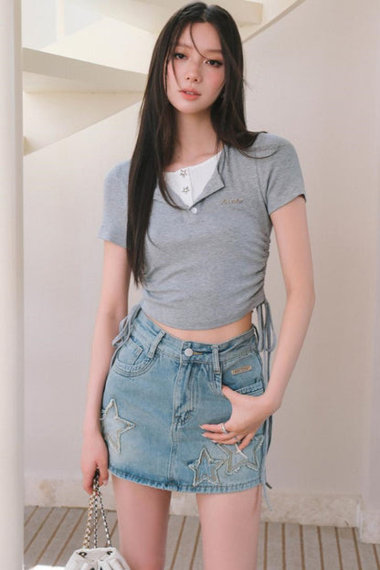 Vintage Denim Mini Skirt