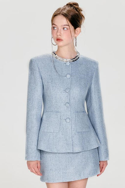 Chic Sequin Jacket & Skirt Set-Up