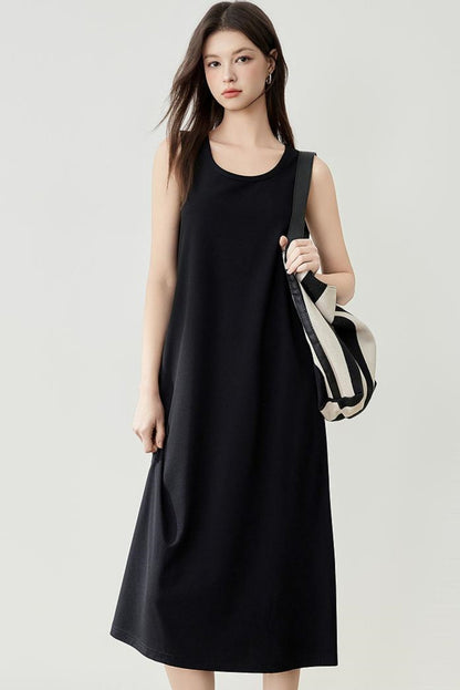 Flowy Knit Fabric Maxi Dress