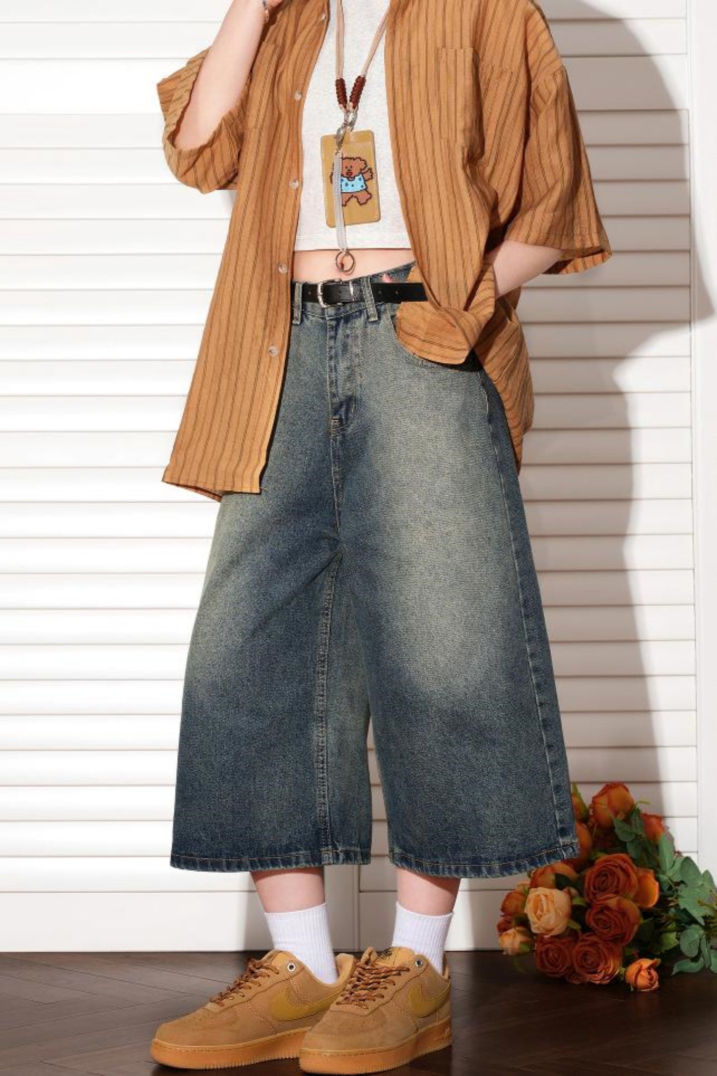 Vintage Denim Washed Shorts