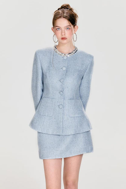 Chic Sequin Jacket & Skirt Set-Up