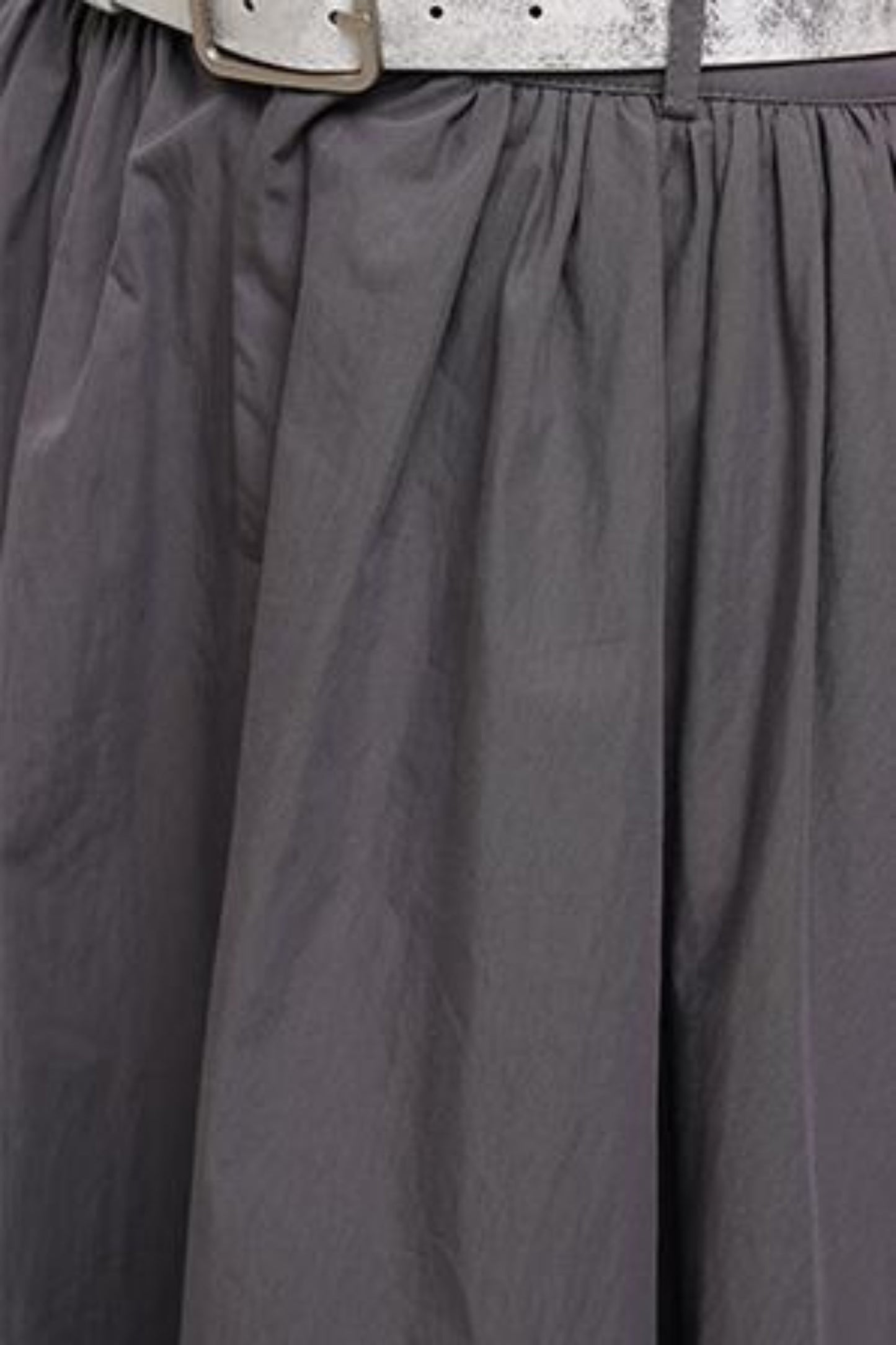 Gray Pleated Midi Skirt