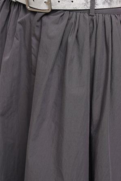 Gray Pleated Midi Skirt