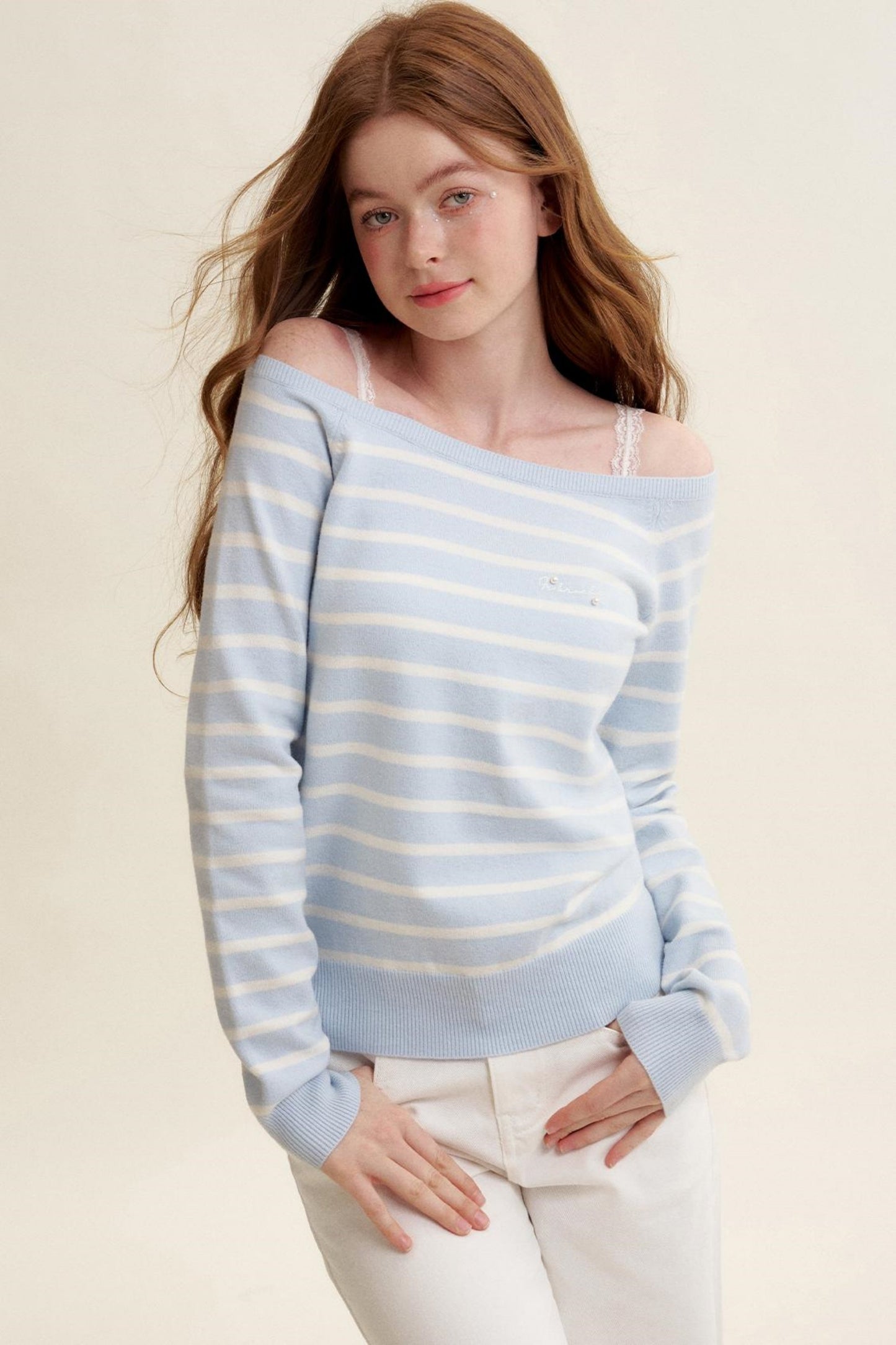 Preppy Style Striped Knit Top