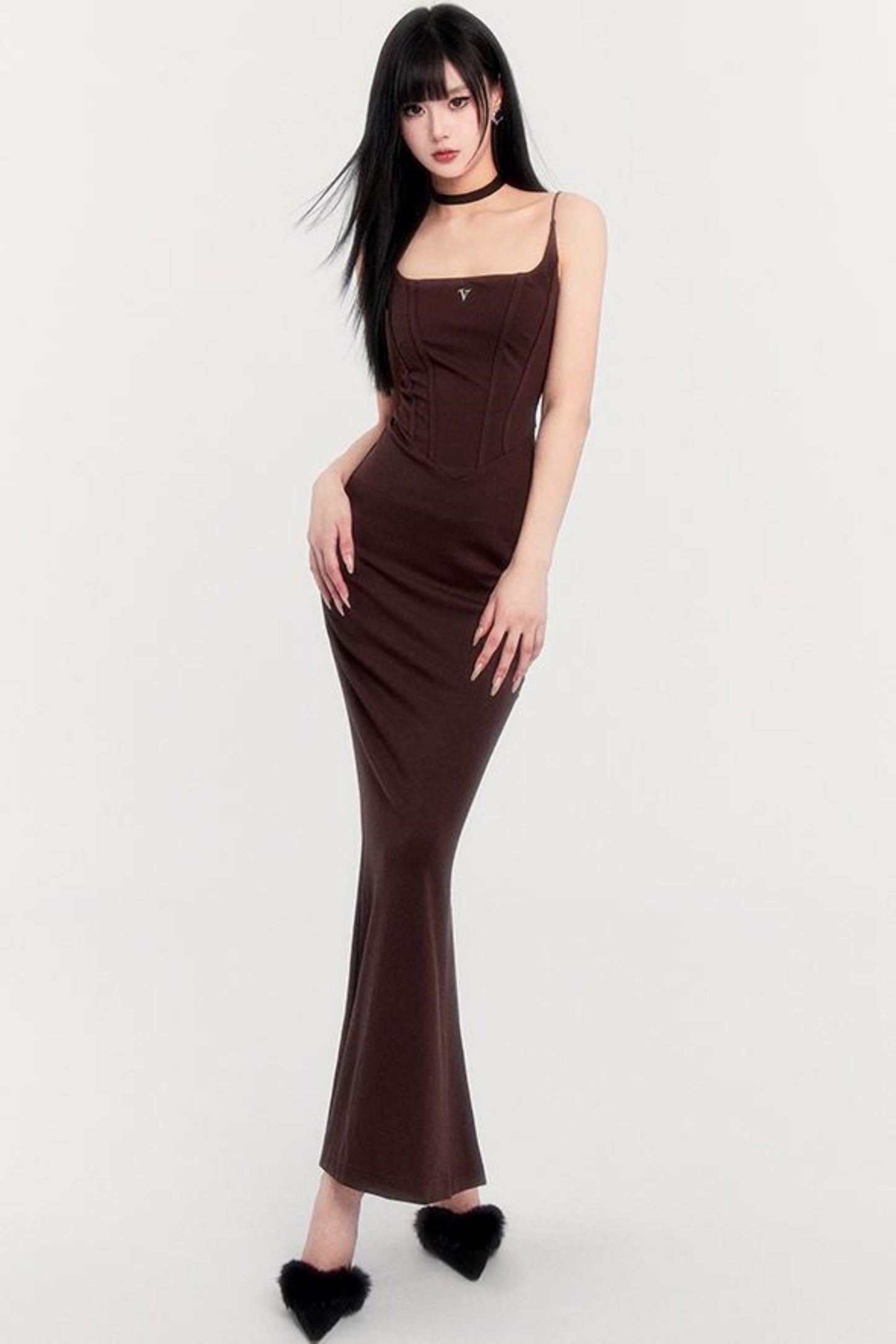 Romantic Long Strap Mermaid Dress