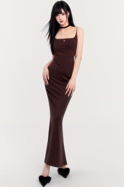 Romantic Long Strap Mermaid Dress