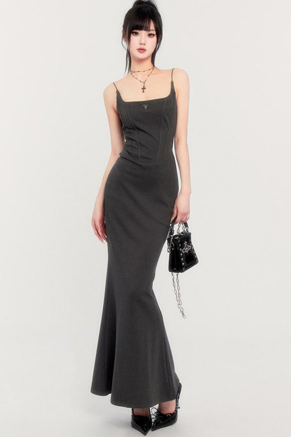 Romantic Long Strap Mermaid Dress