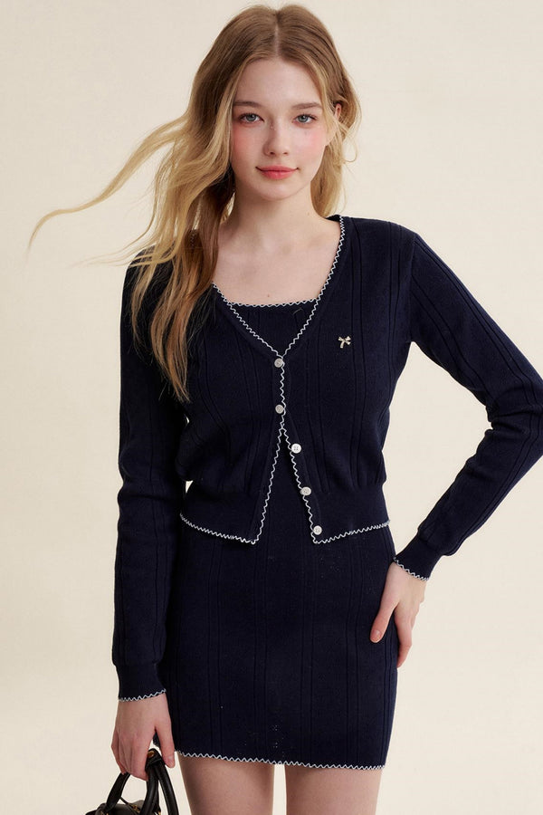 Romantic French Cardigan & Camisole Dress Set-Up