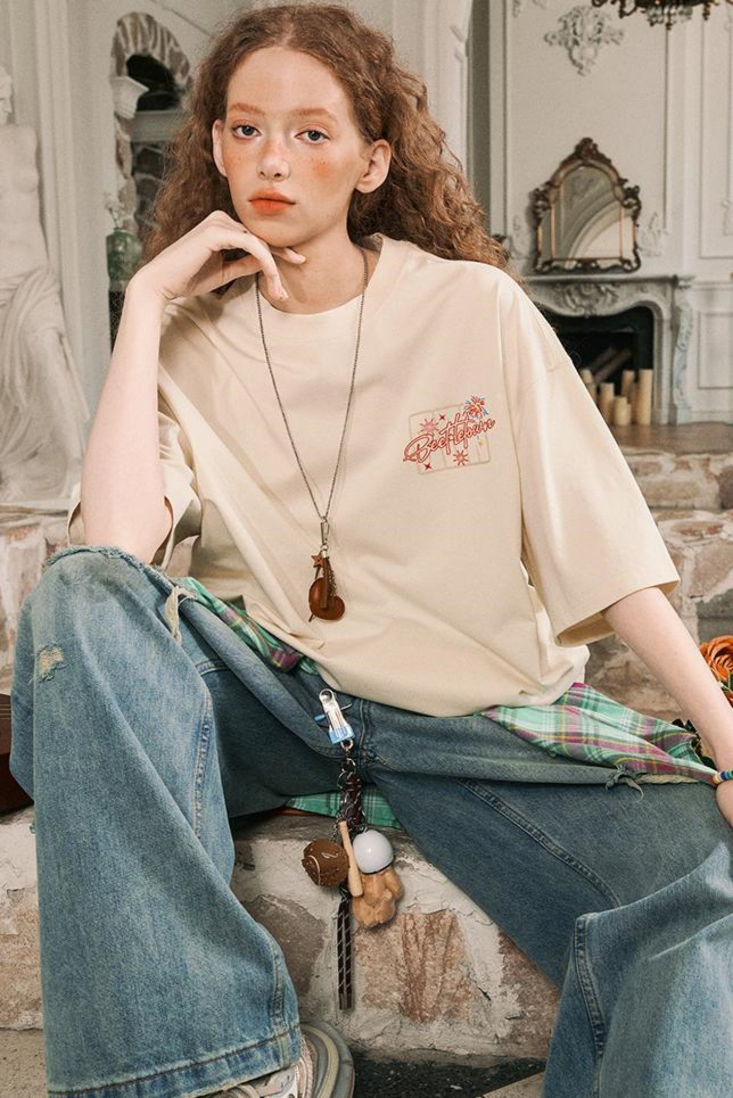 Firework Print Slim Fit T-Shirt