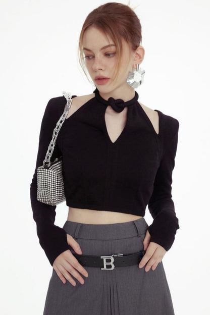 Chic Cutout Gray Maxi Skirt