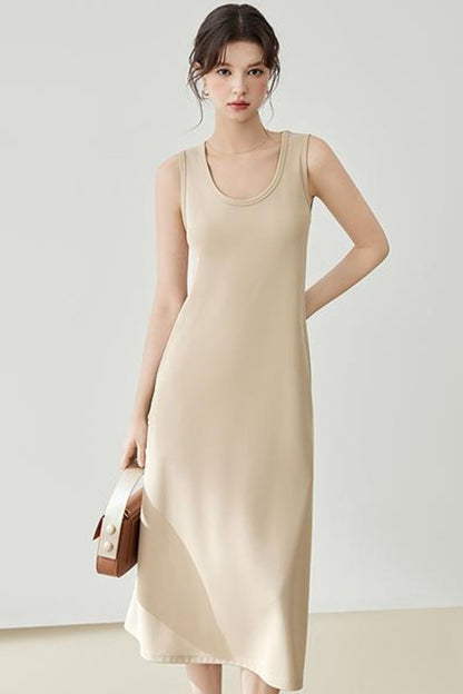 Flowy Knit Fabric Maxi Dress