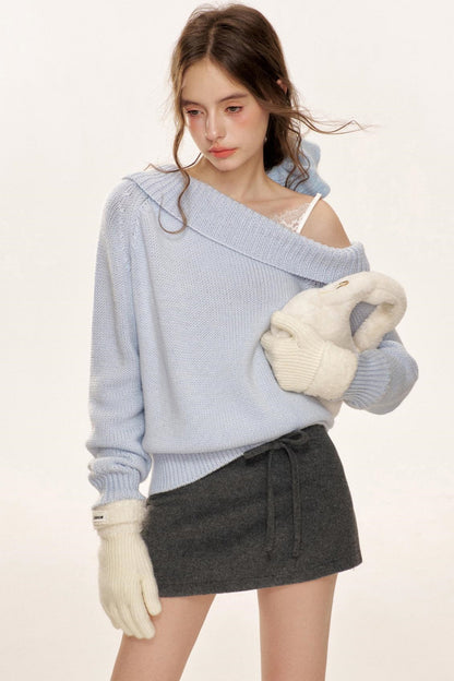 Chic Lace-Up Knit Sweater