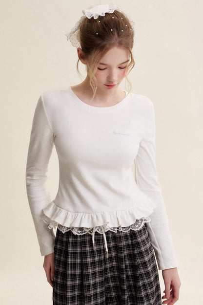 Blokette Reversible Lace Ruffle Tee