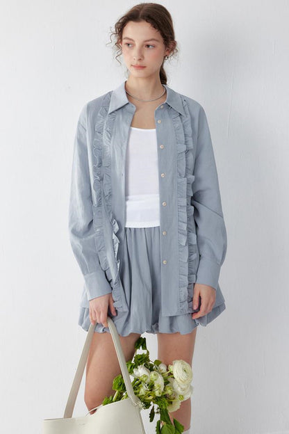 Tencel Shirt And Lycra Pod ShortSkirt Set-Up