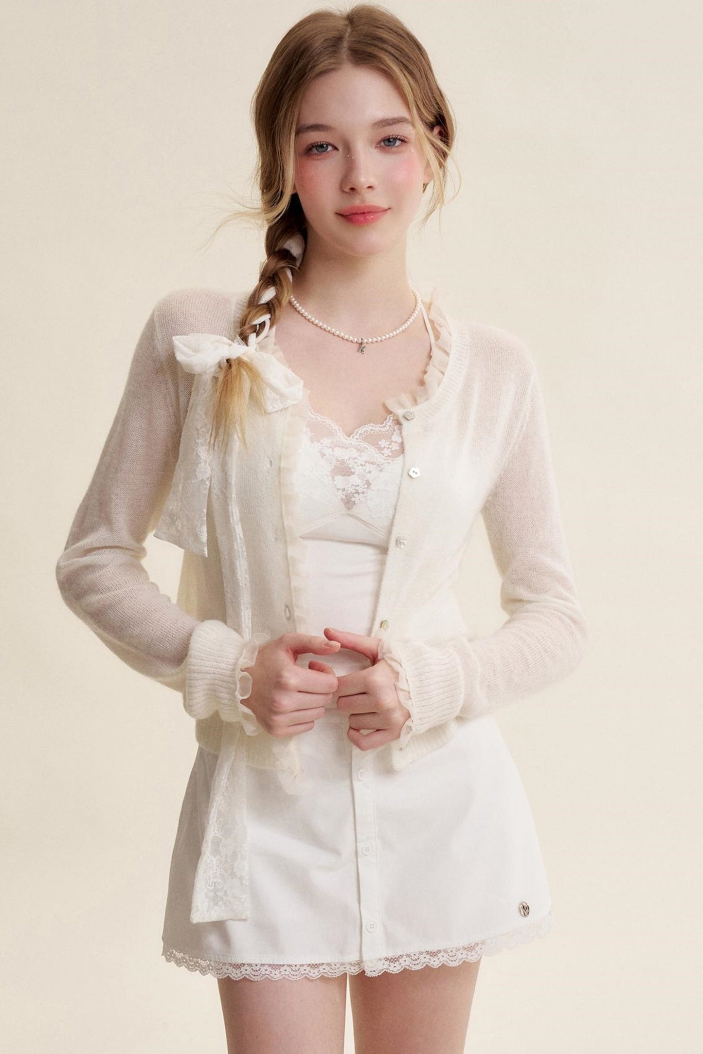 Sheer Organza Mohair Cardigan