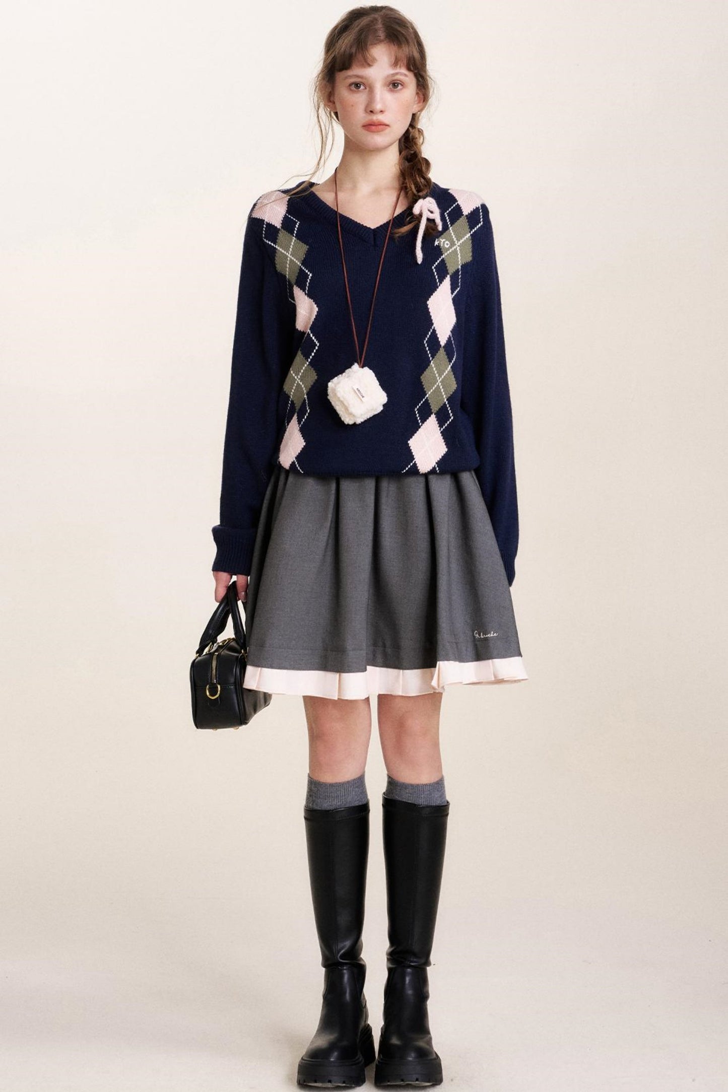 Diamond V-Neck Sweater