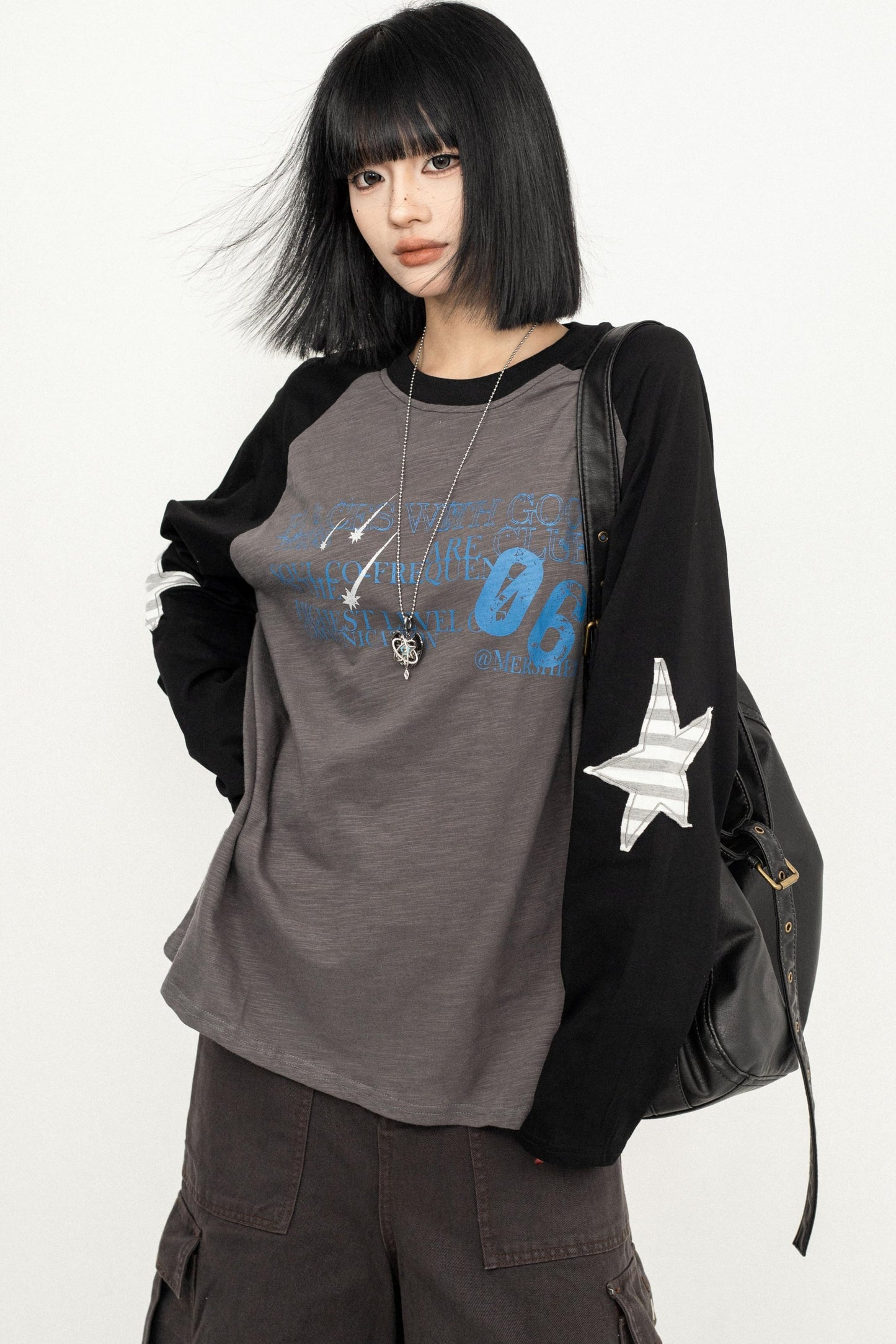 Embroidered Retro Long Sleeve T-Shirt