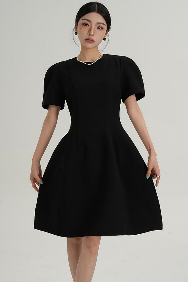 Black Slim Waisted Dress