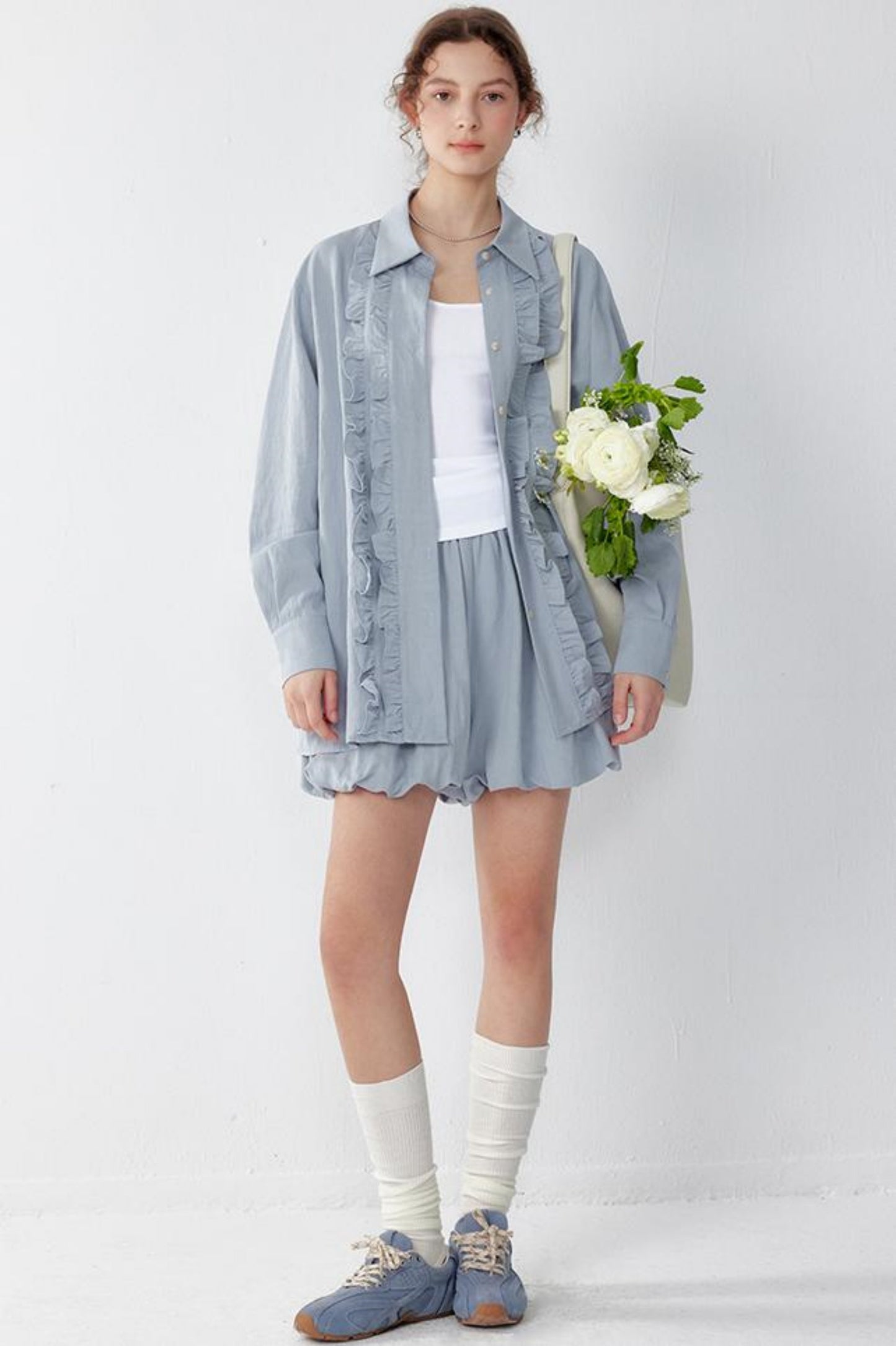 Tencel Shirt And Lycra Pod ShortSkirt Set-Up