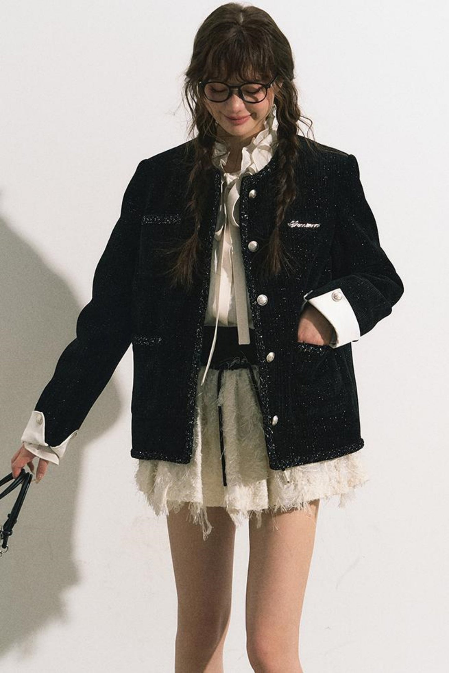 Ruffle Collar Bow Blouse Shirt