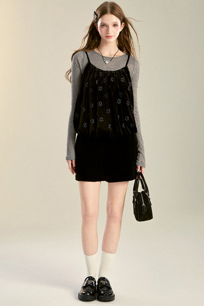 Layered Floral Camisole Top Set-Up