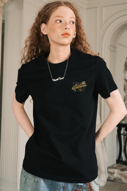 Firework Print Slim Fit T-Shirt