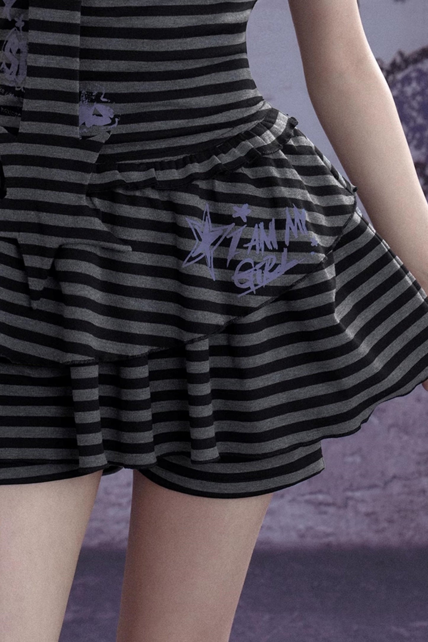 Summer Chic Striped Black 3-piece Dress Set