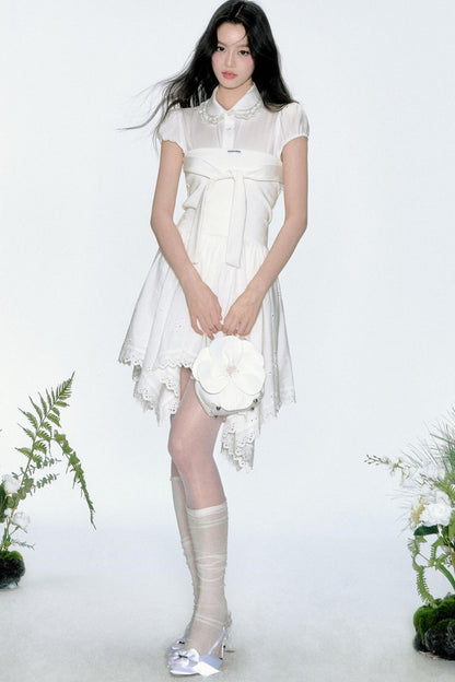 White Feather Tie-Dress