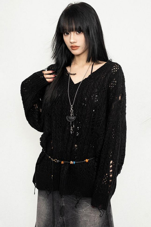 Vintage Openwork Knit Blouse