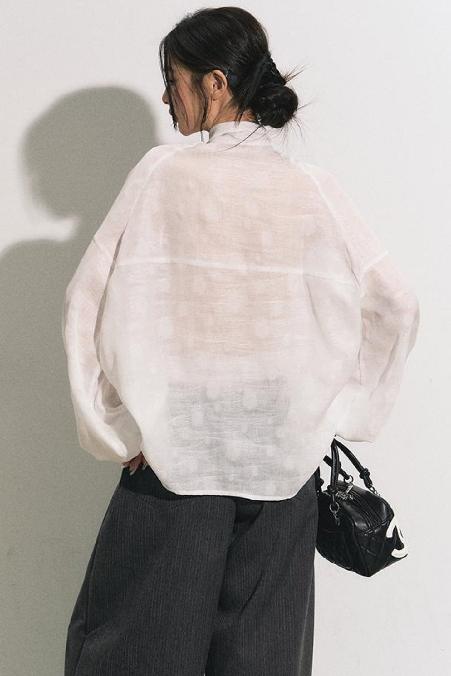 Lace Bow Loose Shirt