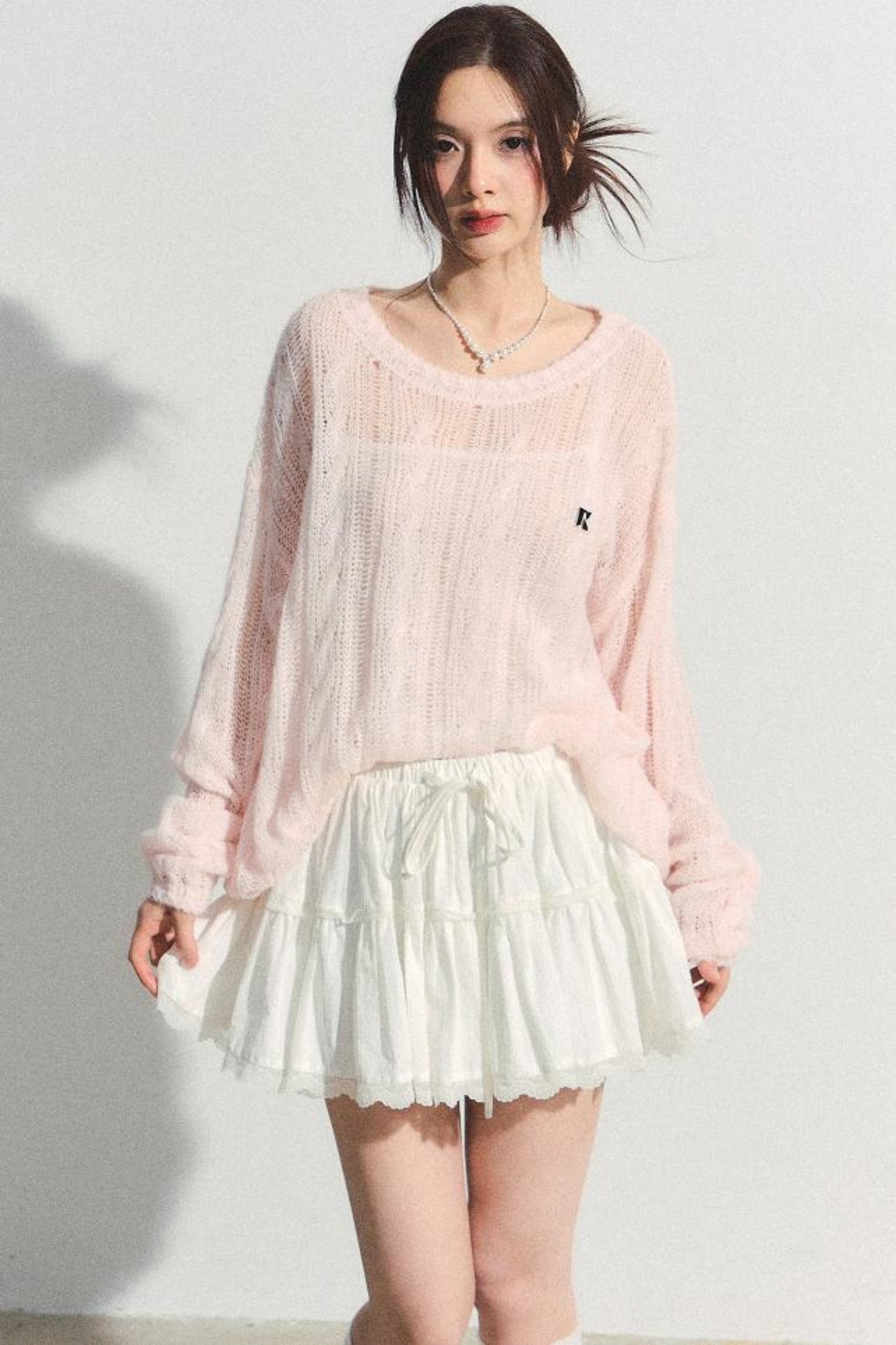 Pink Mohair Cowl Top